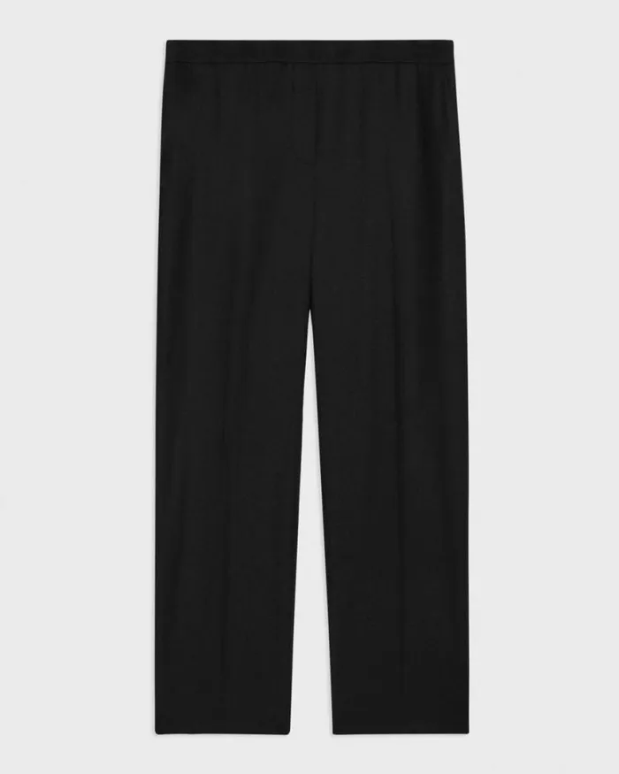 Pants Women Theory Treeca PullOn Pant In Sleek Flannel Black