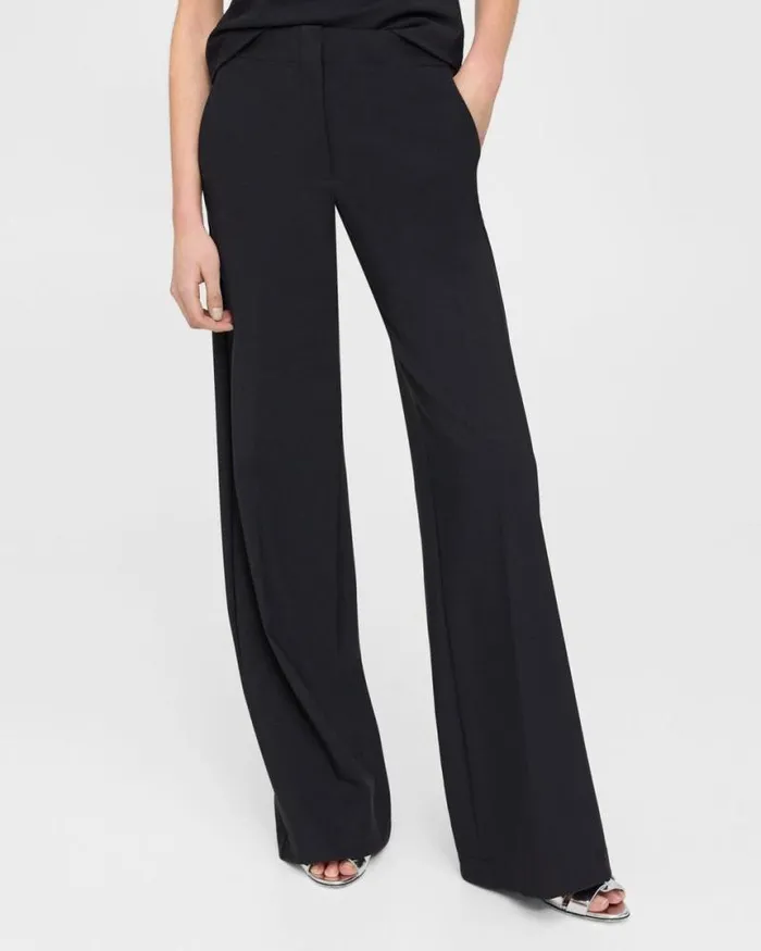 Pants Women Theory WideLeg Pant In Precision Ponte Black Pants Women Theory WideLeg Pant In Precision Ponte Black