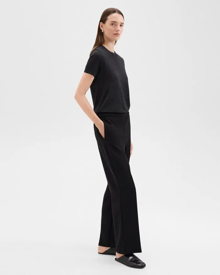 Pants Women Theory WideLeg PullOn Pant In Admiral Crepe Black