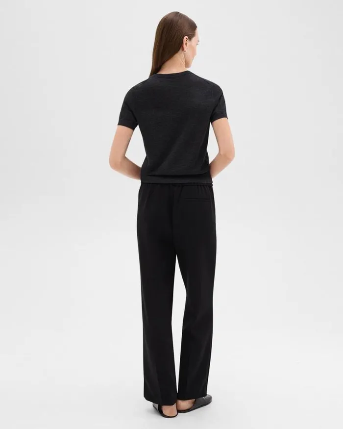 Pants Women Theory WideLeg PullOn Pant In Admiral Crepe Black