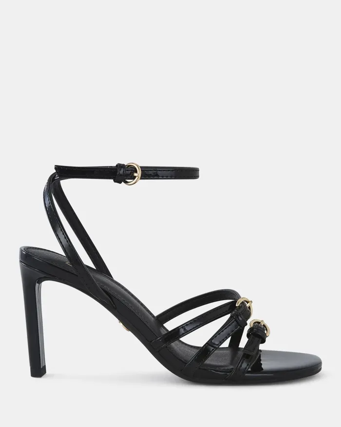 Party Women NOVO Shoes MADAIO Black Patent Stilettos