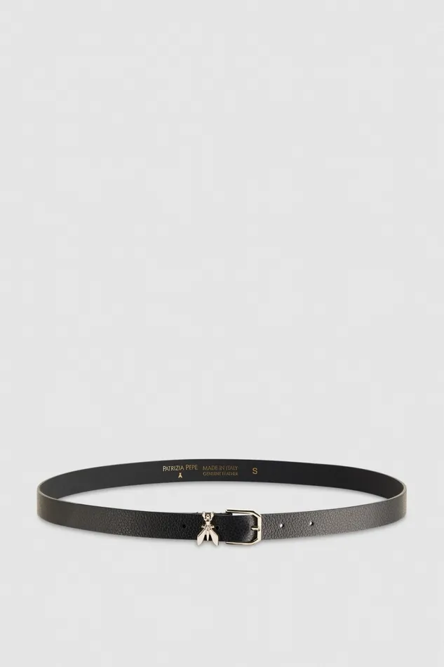 Patrizia Pepe Belts LowWaist Hammered Leather Belt Black 8211 Women