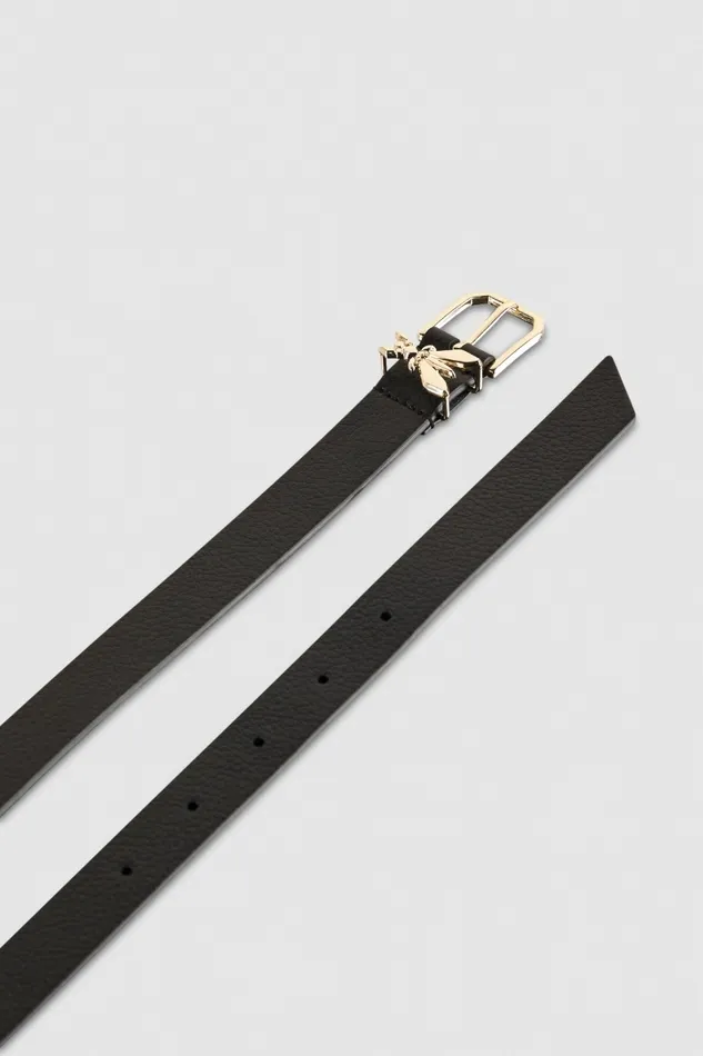 Patrizia Pepe Belts LowWaist Hammered Leather Belt Black 8211 Women
