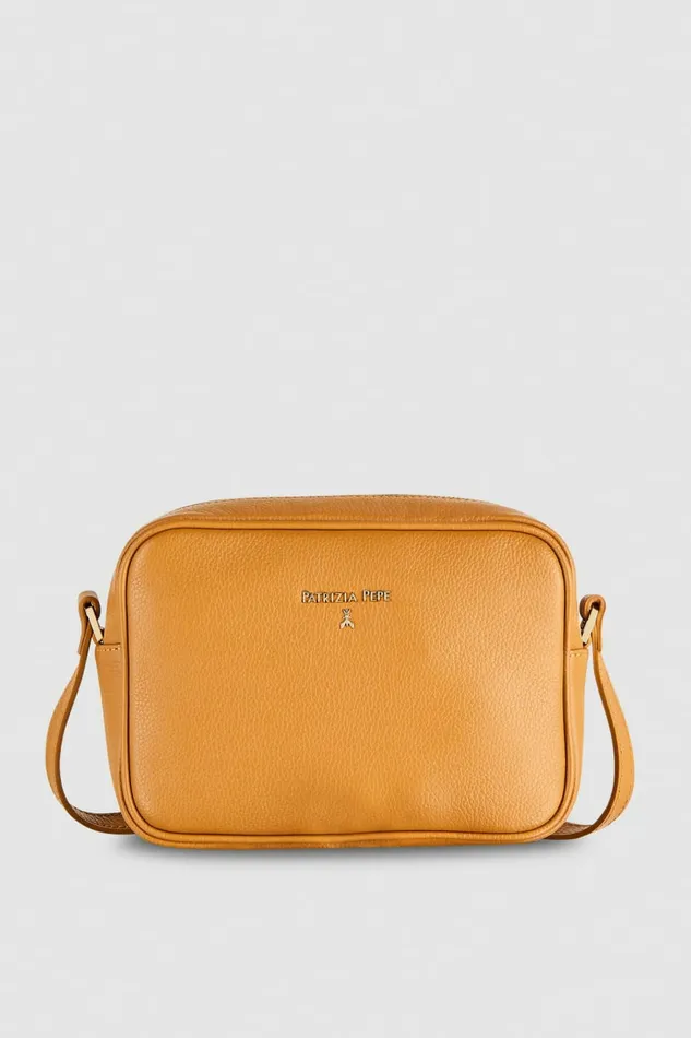 Patrizia Pepe Crossbodys Leather Camera Bag With Inside Pocket Brown 8211 Women