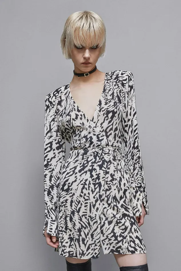 Patrizia Pepe Dresses Georgette Mini Dress Black 8211 Women