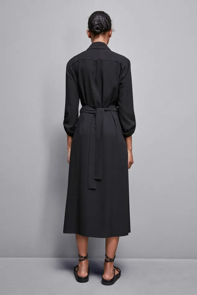 Patrizia Pepe Dresses LongSleeved Chemisier Dress Black 8211 Women