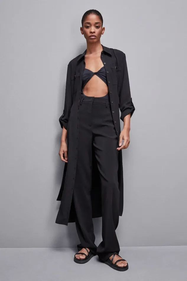 Patrizia Pepe Dresses LongSleeved Chemisier Dress Black 8211 Women