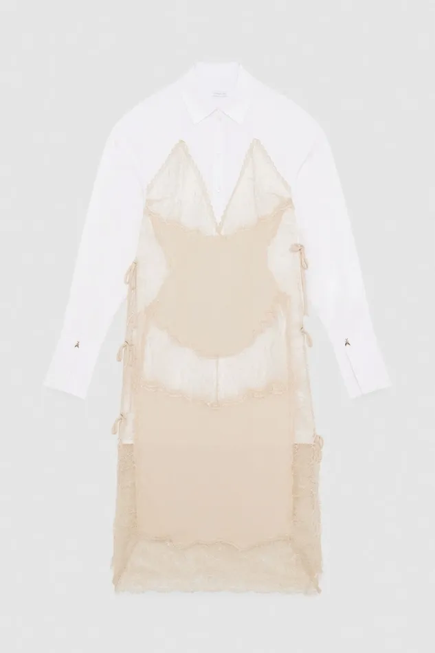 Patrizia Pepe Dresses Viscose Satin Shirt Dress Beige 8211 Women