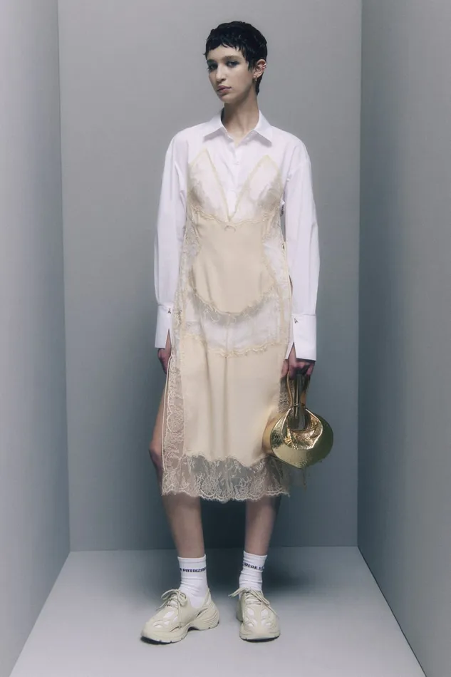 Patrizia Pepe Dresses Viscose Satin Shirt Dress Beige 8211 Women