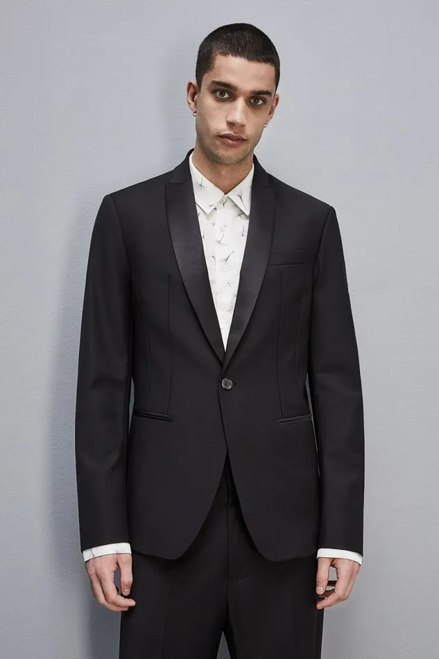Patrizia Pepe Jackets OneButton Tuxedo Jacket In Cool Wool Black 8211 Men