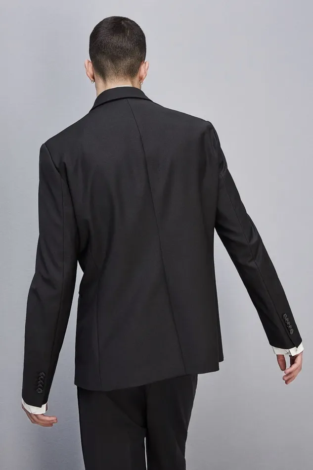 Patrizia Pepe Jackets OneButton Tuxedo Jacket In Cool Wool Black 8211 Men
