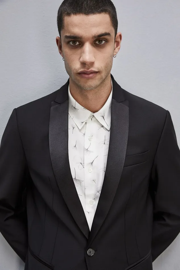 Patrizia Pepe Jackets OneButton Tuxedo Jacket In Cool Wool Black 8211 Men