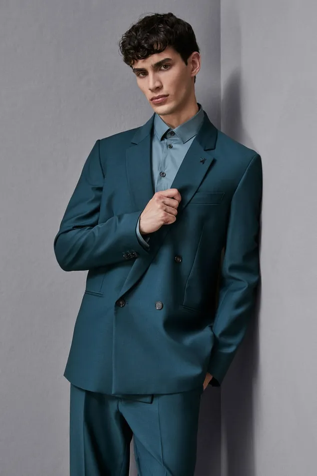Patrizia Pepe Jackets Straight DoubleBreasted Jacket In Cool Wool Green 8211 Men