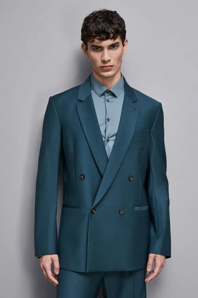 Patrizia Pepe Jackets Straight DoubleBreasted Jacket In Cool Wool Green 8211 Men