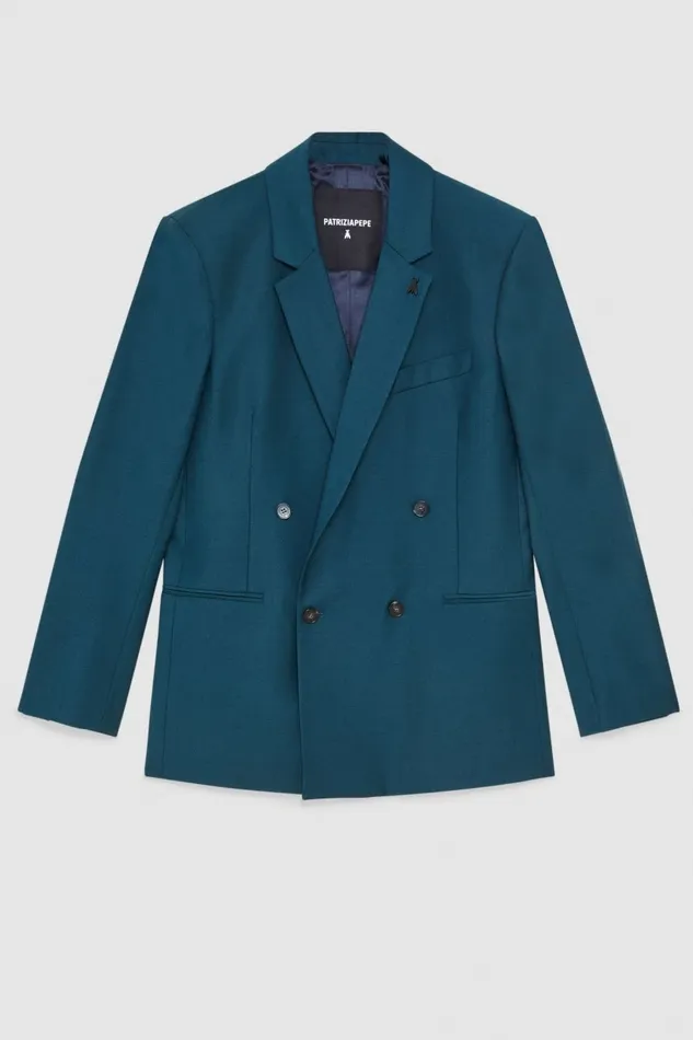 Patrizia Pepe Jackets Straight DoubleBreasted Jacket In Cool Wool Green 8211 Men