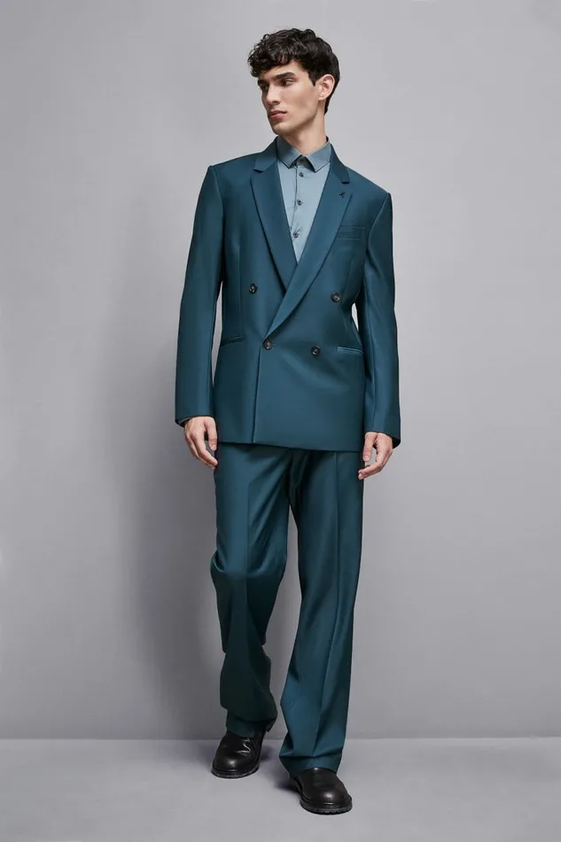 Patrizia Pepe Jackets Straight DoubleBreasted Jacket In Cool Wool Green 8211 Men