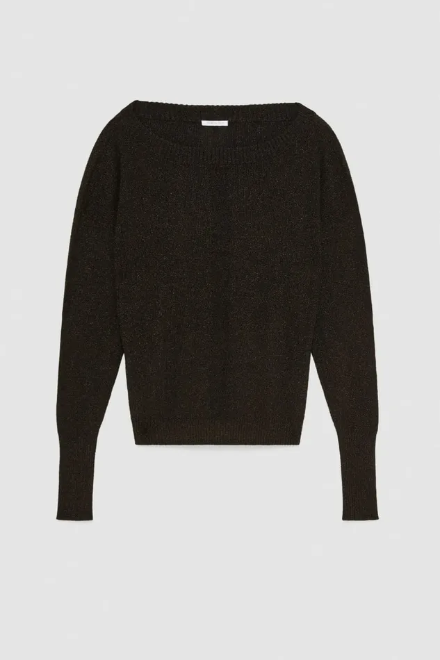 Patrizia Pepe Knitwear Essential Lurex Ribbed Sweater Black 8211 Women