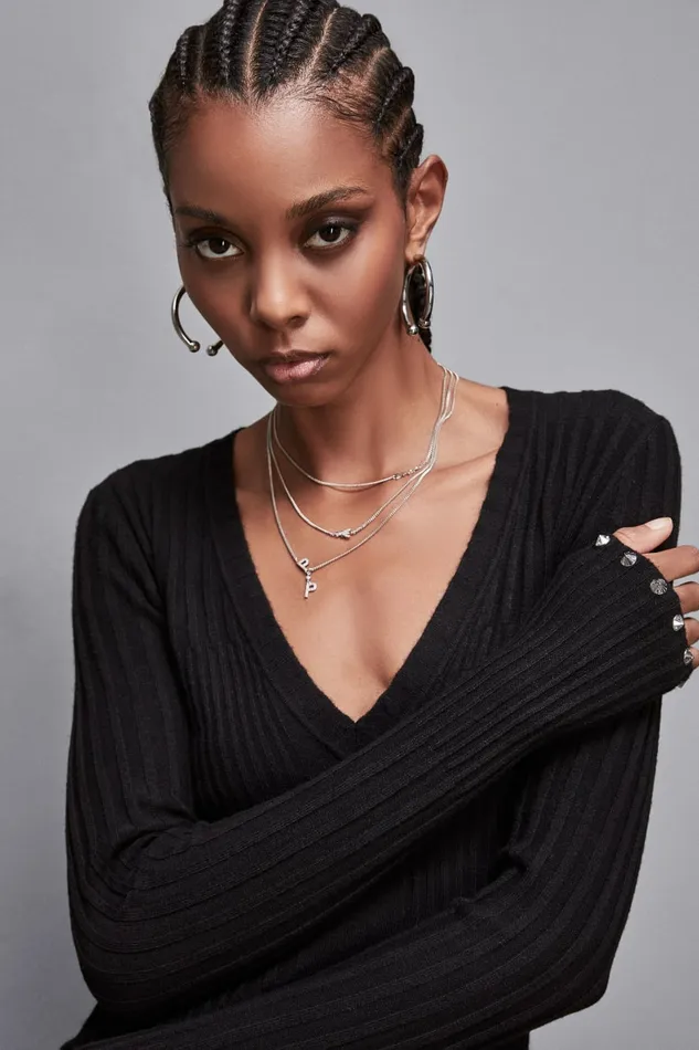 Patrizia Pepe Knitwear Essential Ribbed Knitting Sweater Black 8211 Women