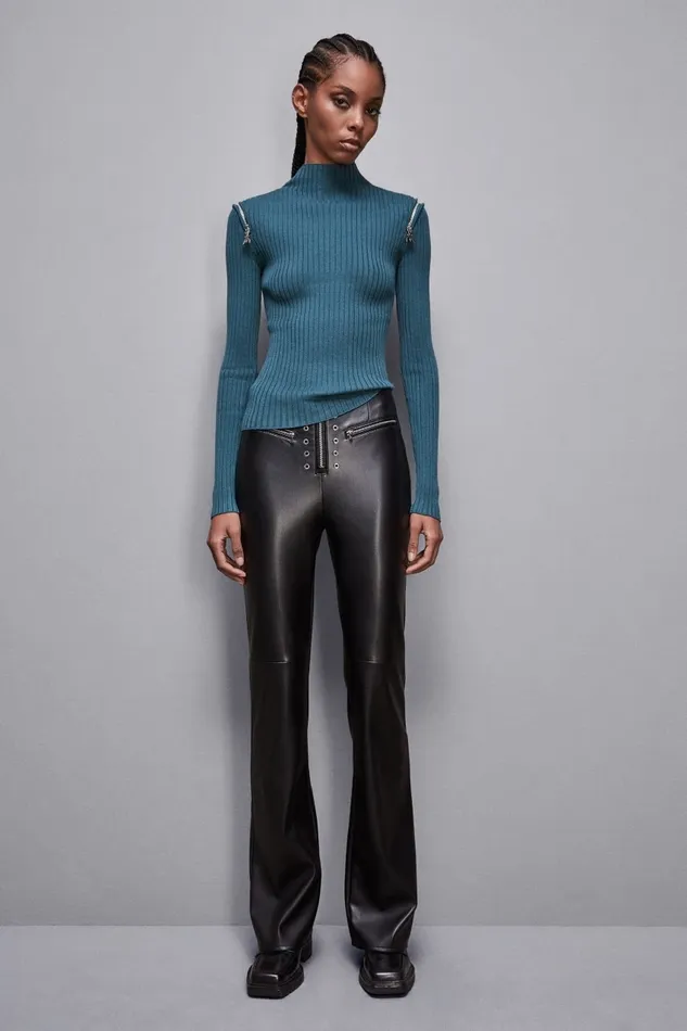 Patrizia Pepe Knitwear Essential Slim Fit Ribbed Knitting Sweater Green 8211 Women