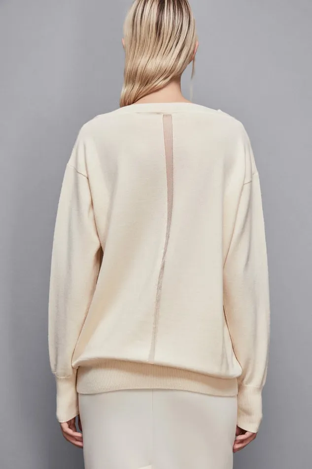 Patrizia Pepe Knitwear Soft Wool Sweater Beige 8211 Women