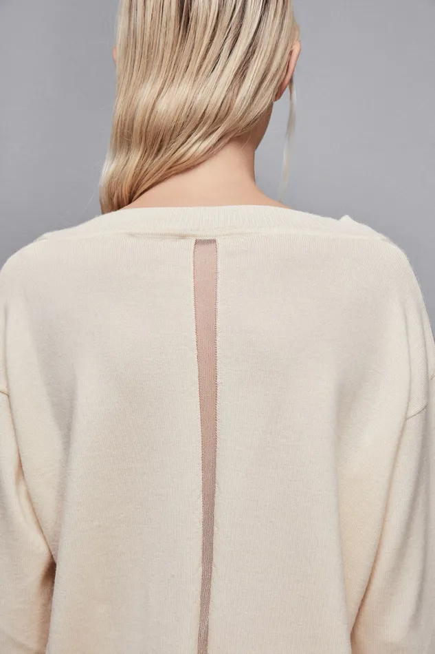 Patrizia Pepe Knitwear Soft Wool Sweater Beige 8211 Women