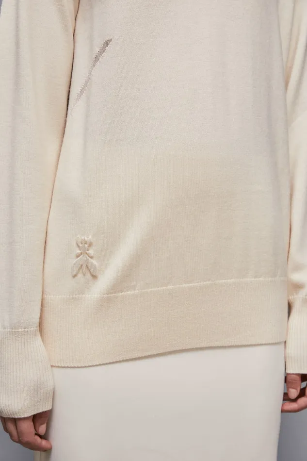 Patrizia Pepe Knitwear Soft Wool Sweater Beige 8211 Women