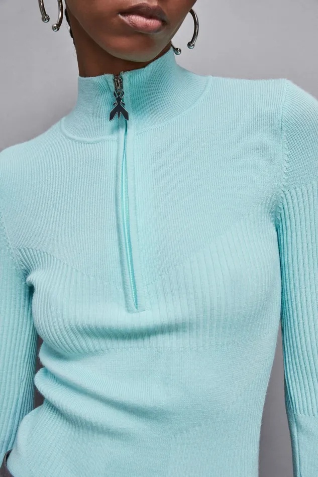 Patrizia Pepe Knitwear Wool Blend Turtleneck Sweater Light Blue 8211 Women