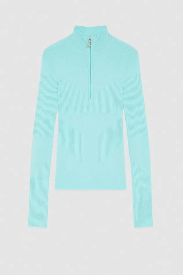 Patrizia Pepe Knitwear Wool Blend Turtleneck Sweater Light Blue 8211 Women