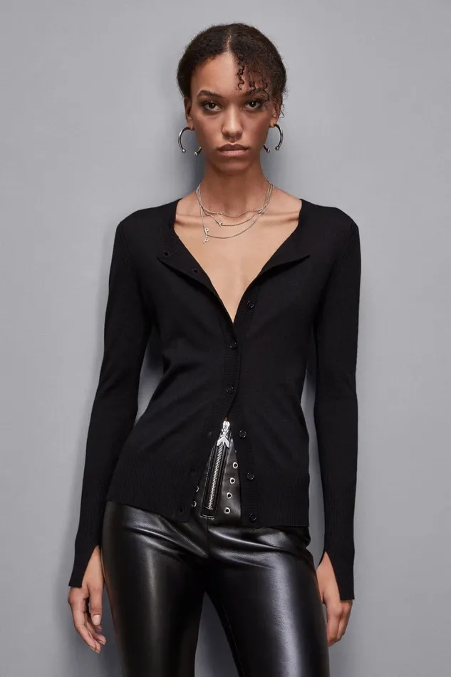 Patrizia Pepe Knitwear Wool Cardigan With Round Neckline Black 8211 Women