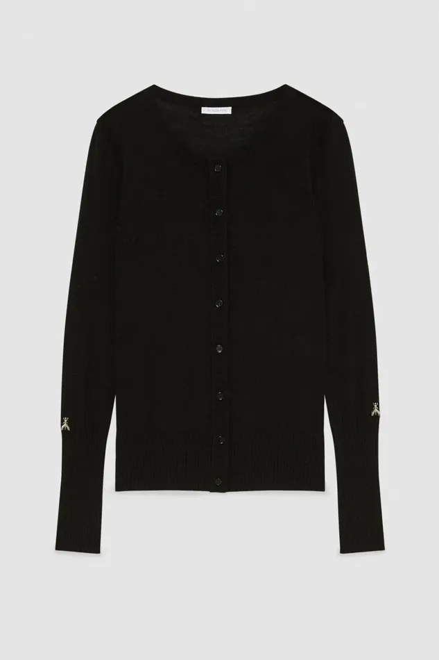 Patrizia Pepe Knitwear Wool Cardigan With Round Neckline Black 8211 Women