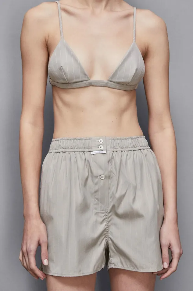 Patrizia Pepe Lingerie And Beachwear Fabric Boxer Shorts With Buttons Grey 8211 Women