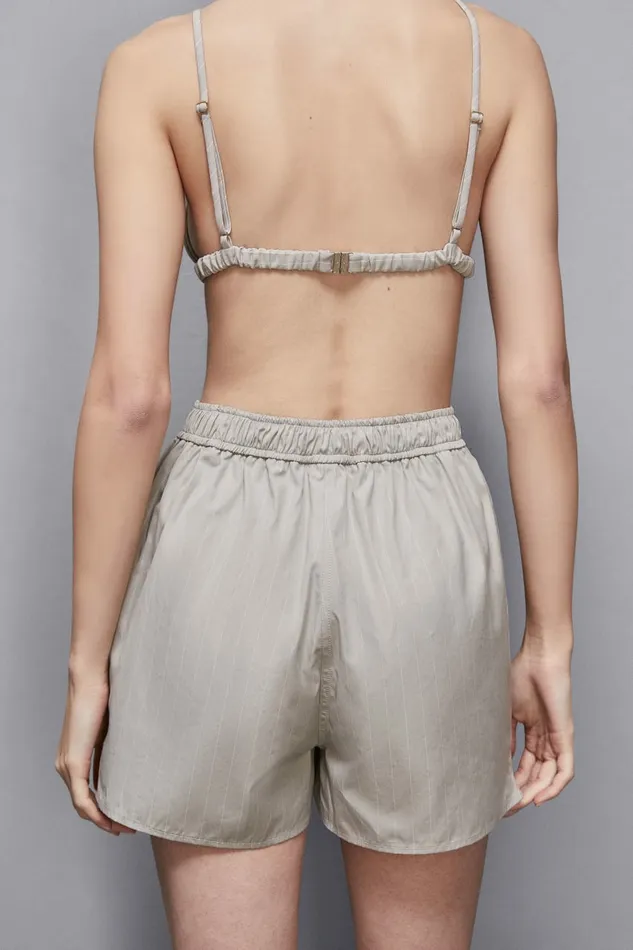 Patrizia Pepe Lingerie And Beachwear Fabric Boxer Shorts With Buttons Grey 8211 Women