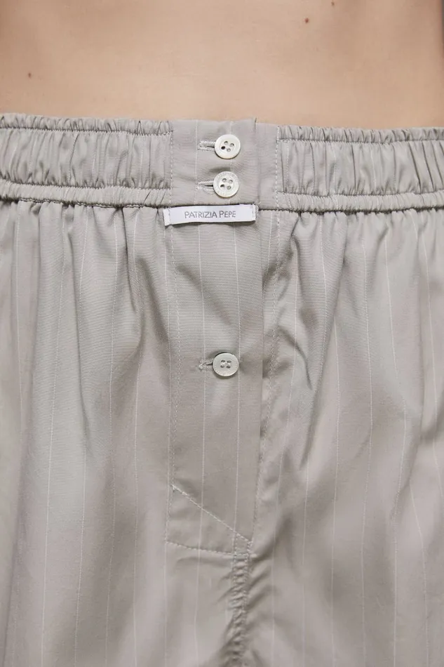 Patrizia Pepe Lingerie And Beachwear Fabric Boxer Shorts With Buttons Grey 8211 Women