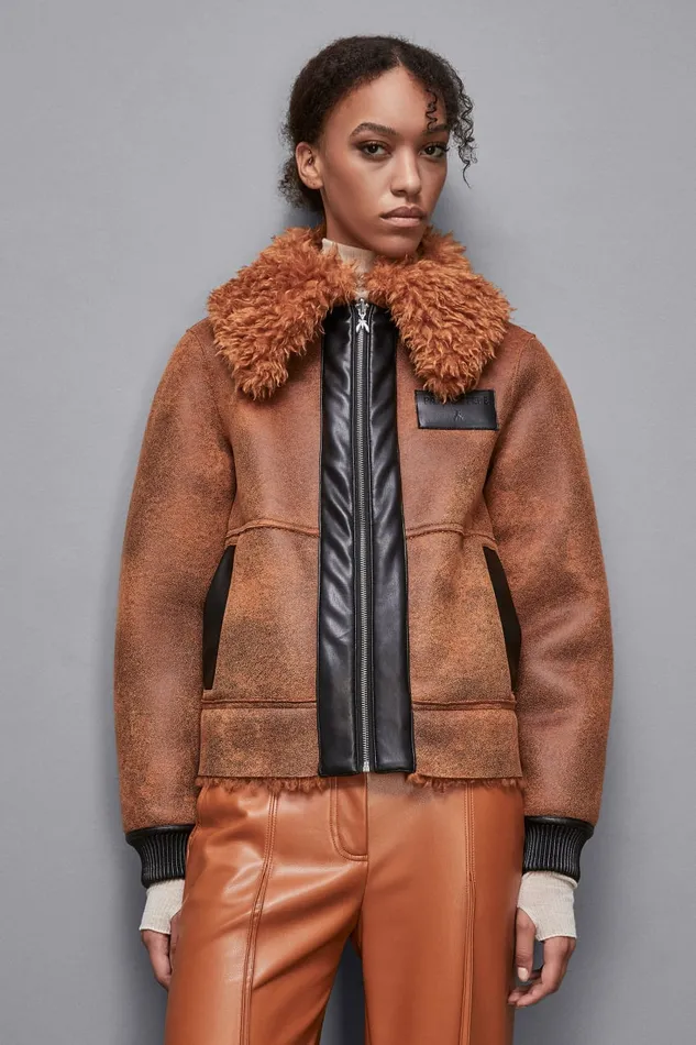 Patrizia Pepe Outerwear Reversible Short Jacket Brown 8211 Women