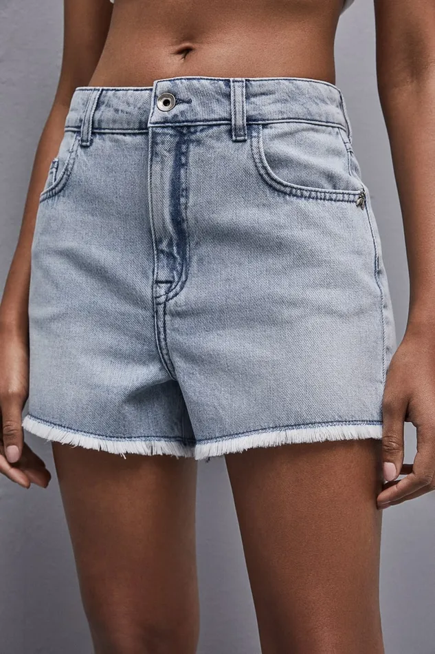 Patrizia Pepe Pants and Jeans Frayed Denim Shorts Light Blue 8211 Women