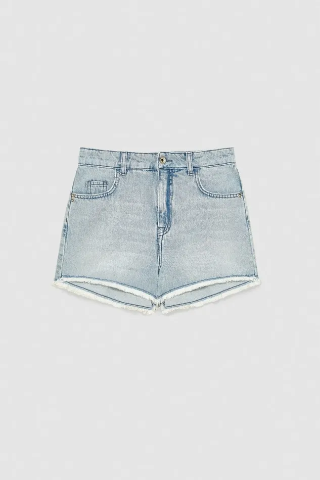 Patrizia Pepe Pants and Jeans Frayed Denim Shorts Light Blue 8211 Women