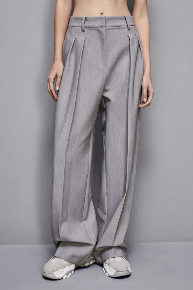 Patrizia Pepe Pants and Jeans Wide Pants With Pleats Grey 8211 Women