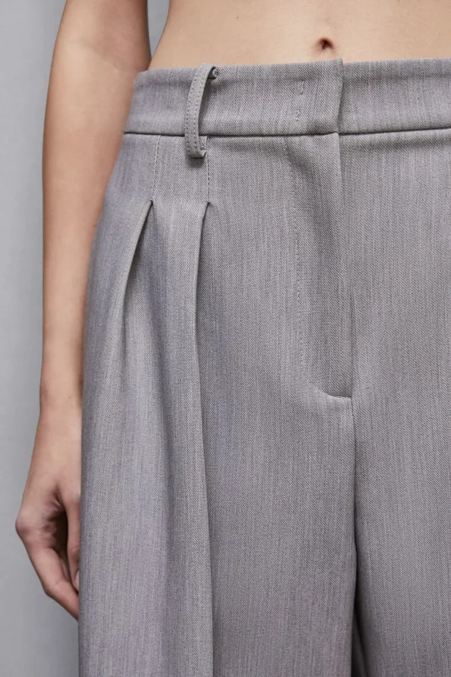 Patrizia Pepe Pants and Jeans Wide Pants With Pleats Grey 8211 Women