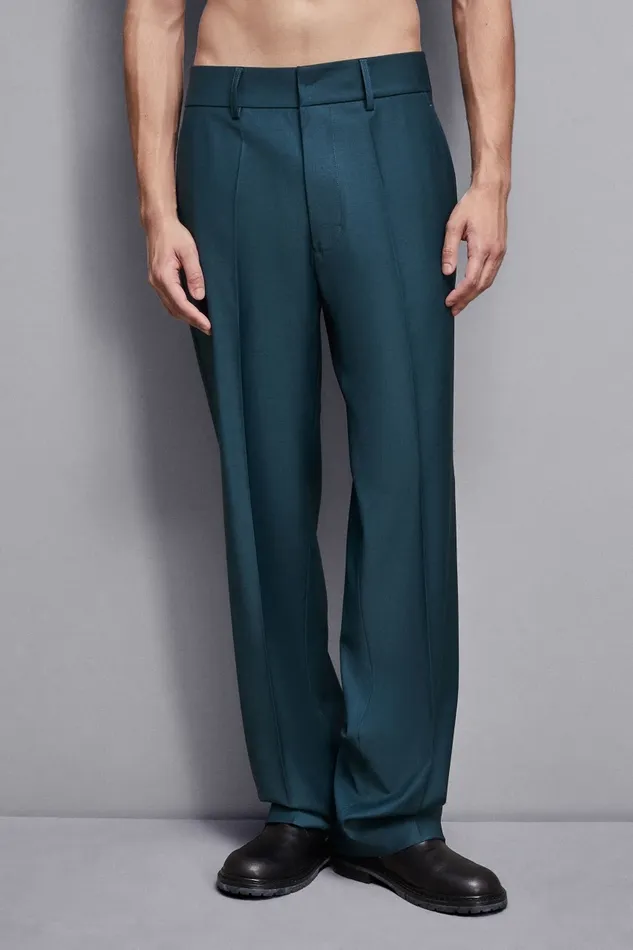 Patrizia Pepe Pants StraightFit Cool Wool Pants Green 8211 Men