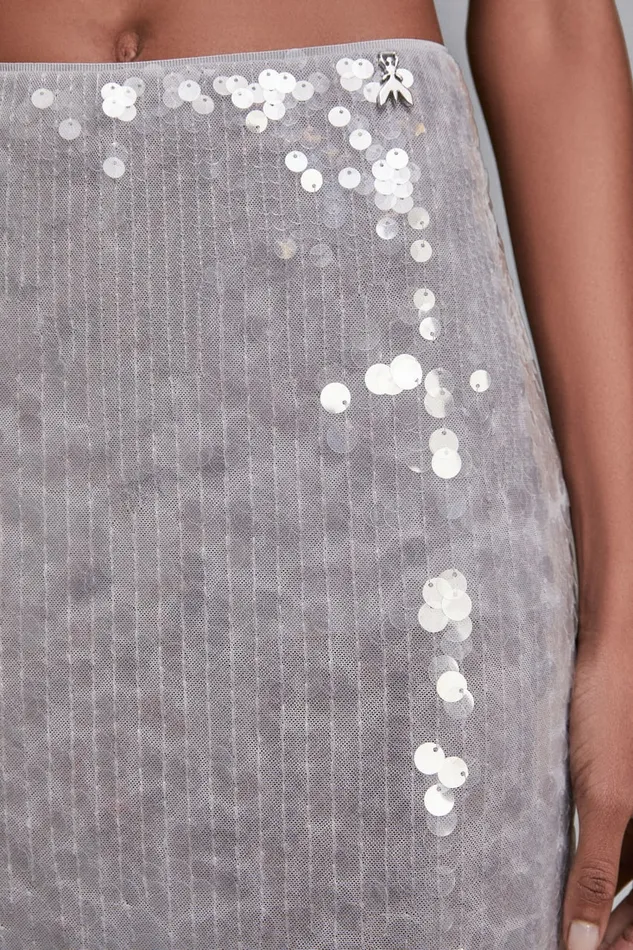 Patrizia Pepe Skirts Degrade Sequin Midi Skirt Grey 8211 Women
