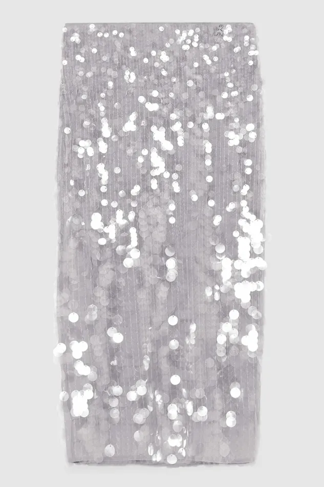 Patrizia Pepe Skirts Degrade Sequin Midi Skirt Grey 8211 Women