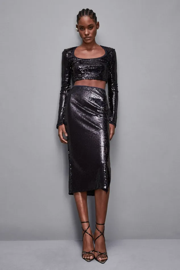 Patrizia Pepe Skirts Sequin Skirt Blue 8211 Women