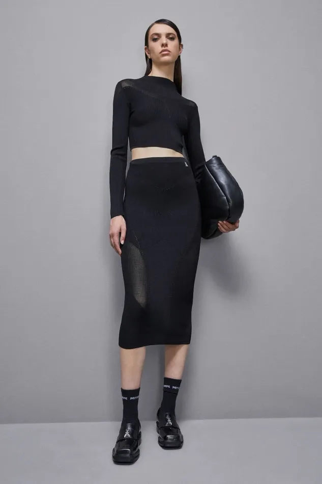 Patrizia Pepe Skirts Viscose Blend Midi Skirt Black 8211 Women