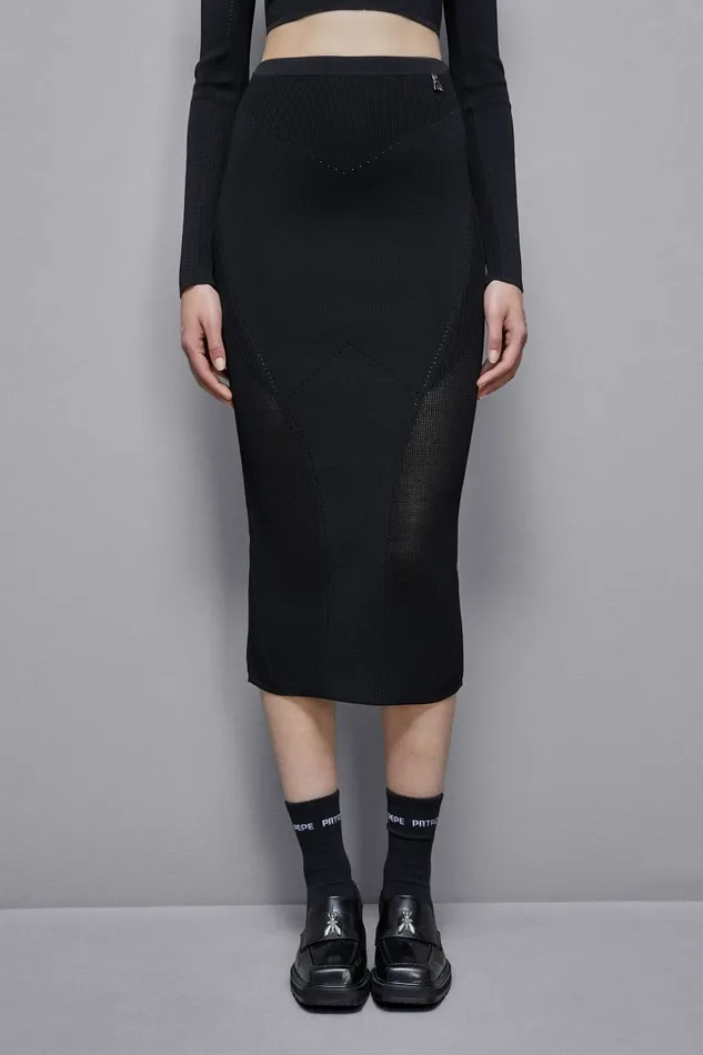 Patrizia Pepe Skirts Viscose Blend Midi Skirt Black 8211 Women
