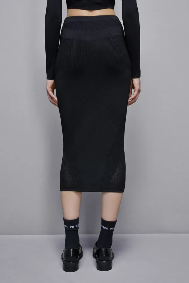Patrizia Pepe Skirts Viscose Blend Midi Skirt Black 8211 Women