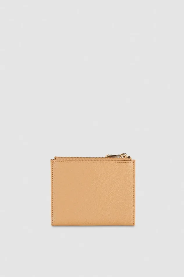 Patrizia Pepe Small Leather Goods Leather Wallet With Zipper Beige 8211 Women