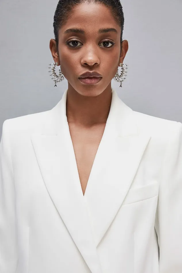 Patrizia Pepe Tailleur Cut DoubleBreasted Jacket White 8211 Women
