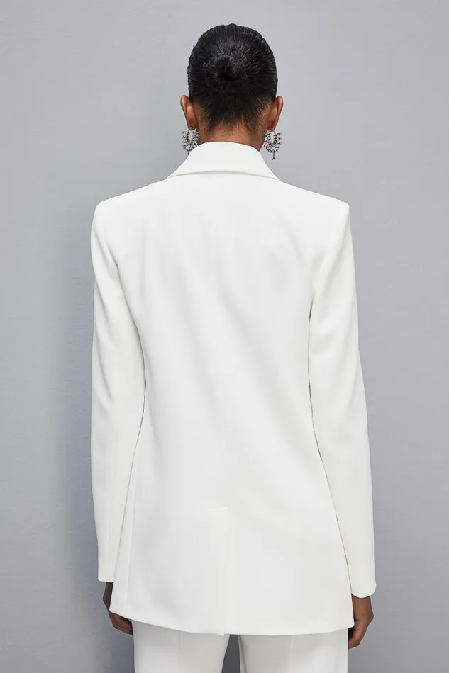 Patrizia Pepe Tailleur Cut DoubleBreasted Jacket White 8211 Women