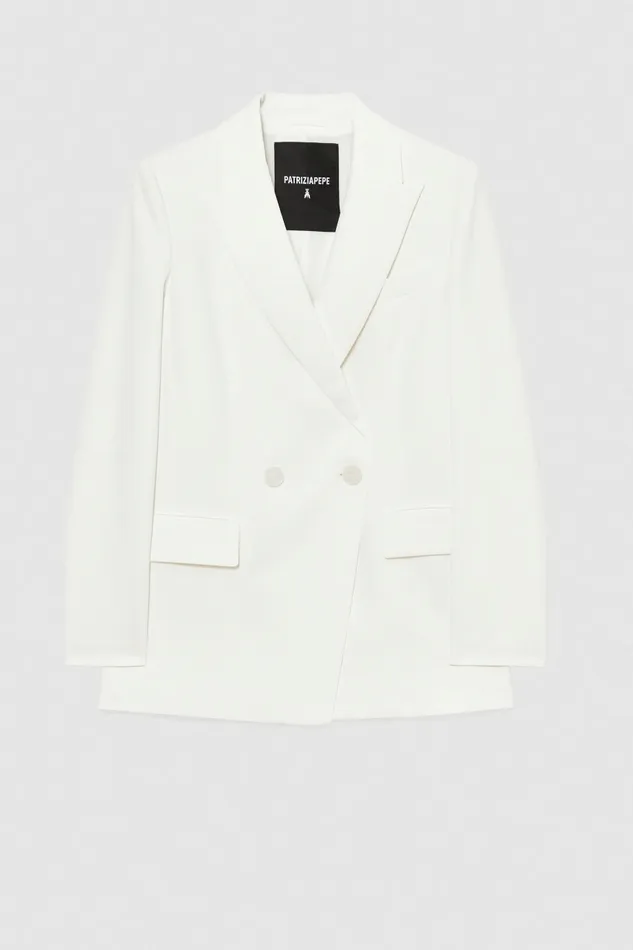 Patrizia Pepe Tailleur Cut DoubleBreasted Jacket White 8211 Women
