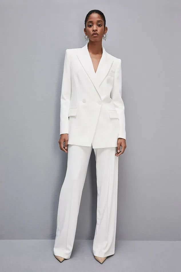 Patrizia Pepe Tailleur Cut DoubleBreasted Jacket White 8211 Women